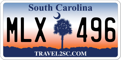 SC license plate MLX496