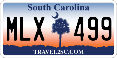 SC license plate MLX499