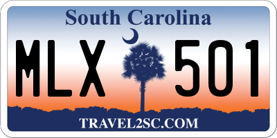 SC license plate MLX501