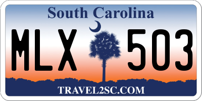 SC license plate MLX503