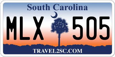 SC license plate MLX505