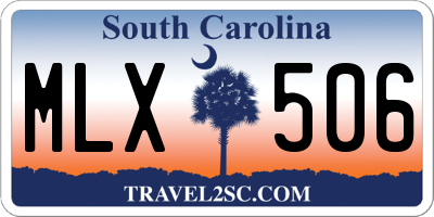 SC license plate MLX506