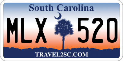 SC license plate MLX520