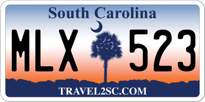 SC license plate MLX523