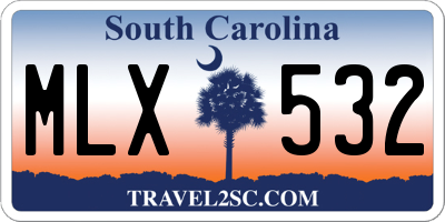 SC license plate MLX532