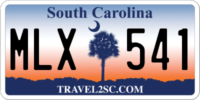 SC license plate MLX541