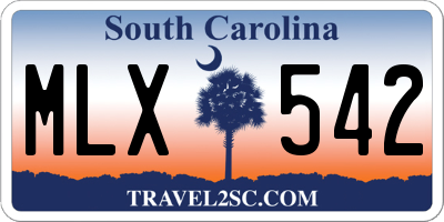 SC license plate MLX542