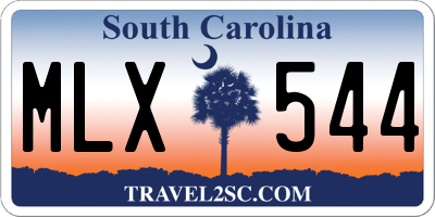 SC license plate MLX544