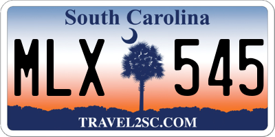 SC license plate MLX545