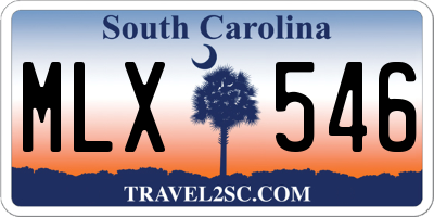 SC license plate MLX546
