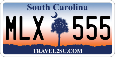 SC license plate MLX555