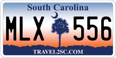 SC license plate MLX556