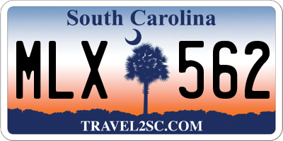 SC license plate MLX562