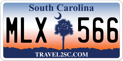 SC license plate MLX566