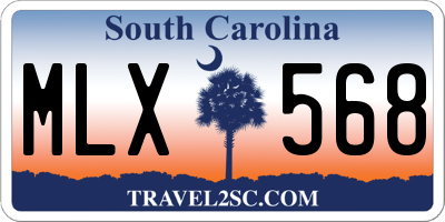 SC license plate MLX568