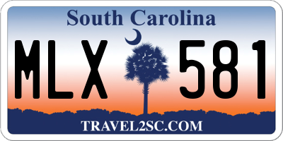 SC license plate MLX581