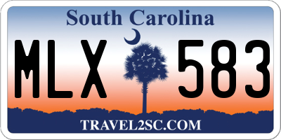 SC license plate MLX583