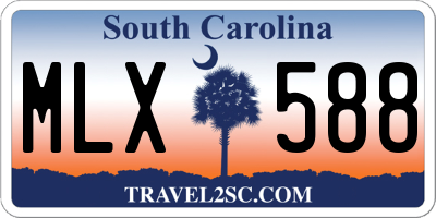 SC license plate MLX588