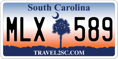SC license plate MLX589