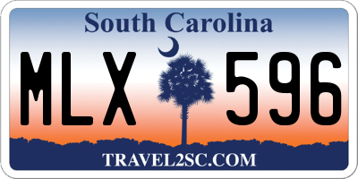 SC license plate MLX596