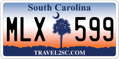 SC license plate MLX599