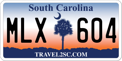 SC license plate MLX604