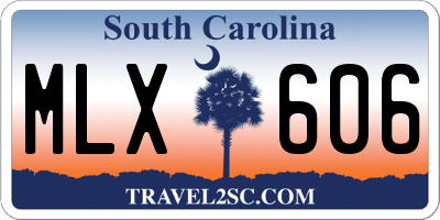 SC license plate MLX606