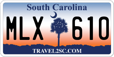 SC license plate MLX610
