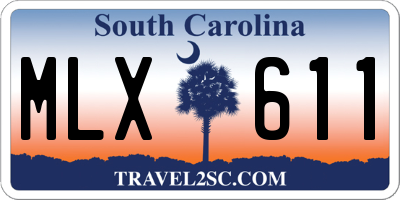 SC license plate MLX611