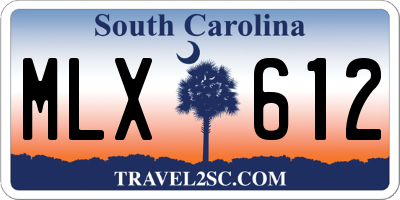 SC license plate MLX612
