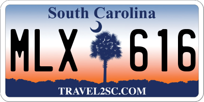 SC license plate MLX616