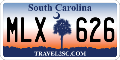 SC license plate MLX626