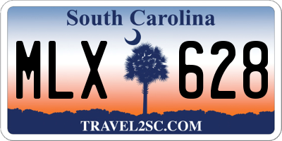 SC license plate MLX628