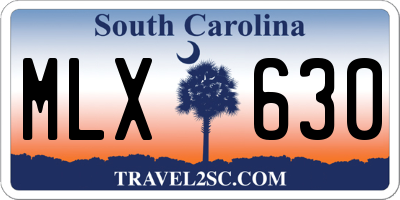 SC license plate MLX630