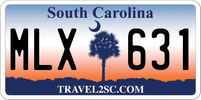 SC license plate MLX631