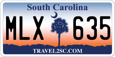 SC license plate MLX635