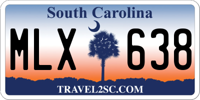 SC license plate MLX638