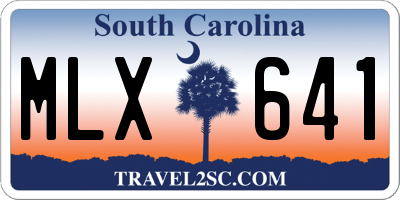 SC license plate MLX641