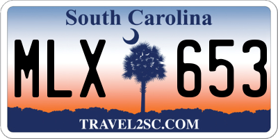 SC license plate MLX653