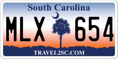 SC license plate MLX654