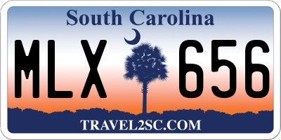 SC license plate MLX656
