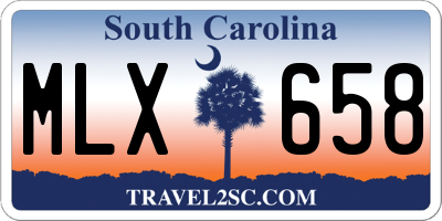 SC license plate MLX658