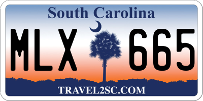 SC license plate MLX665
