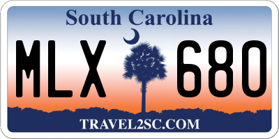 SC license plate MLX680