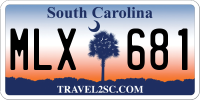 SC license plate MLX681