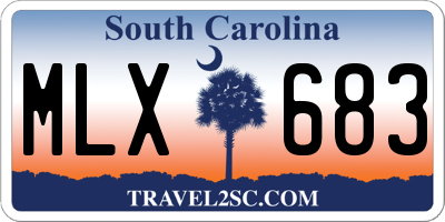 SC license plate MLX683