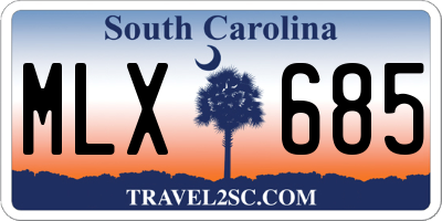 SC license plate MLX685