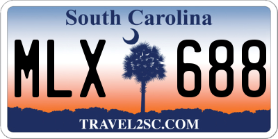 SC license plate MLX688