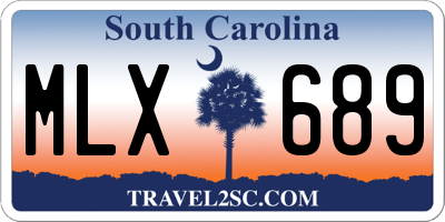 SC license plate MLX689