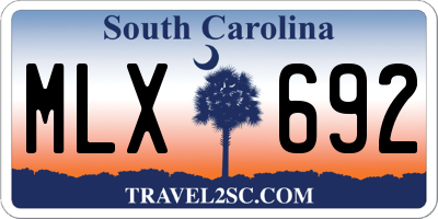 SC license plate MLX692